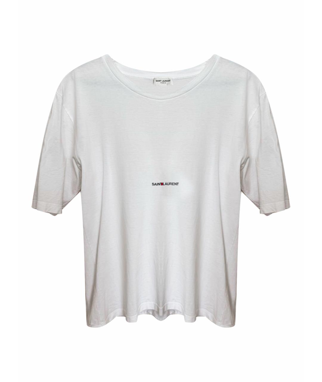 SAINT LAURENT Белая хлопковая футболка, фото 1