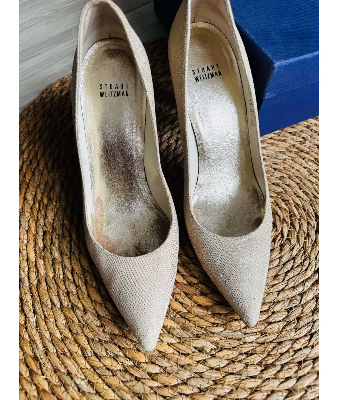 STUART WEITZMAN Бежевые замшевые туфли, фото 2
