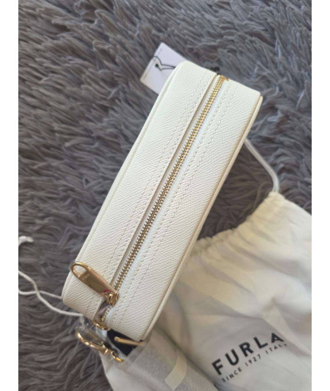 FURLA Белая кожаная сумка через плечо, фото 8