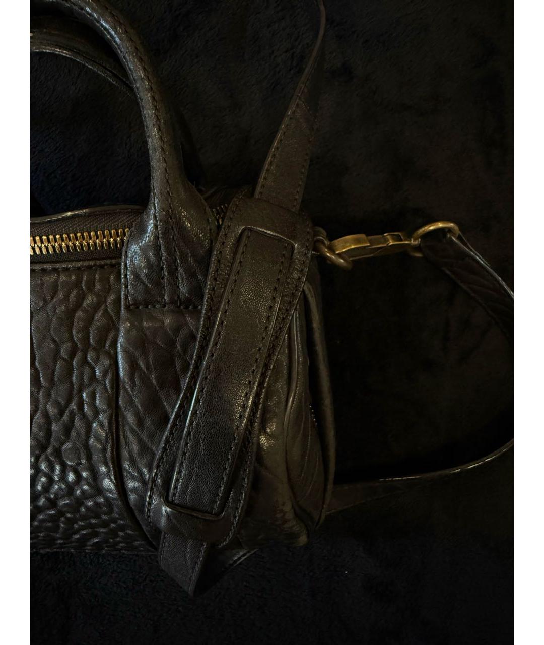 ALEXANDER WANG Черная кожаная сумка с короткими ручками, фото 6