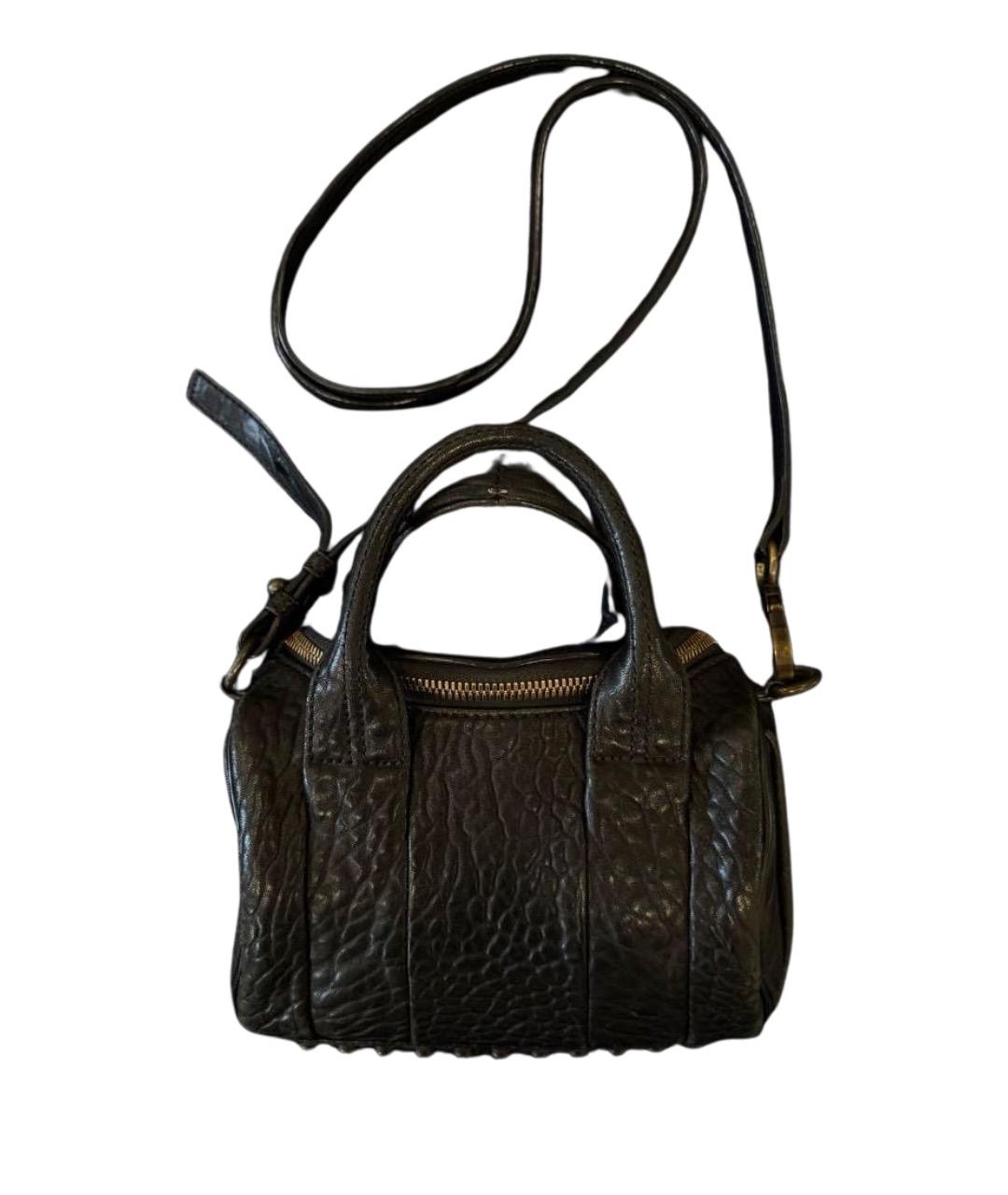 ALEXANDER WANG Черная кожаная сумка с короткими ручками, фото 1