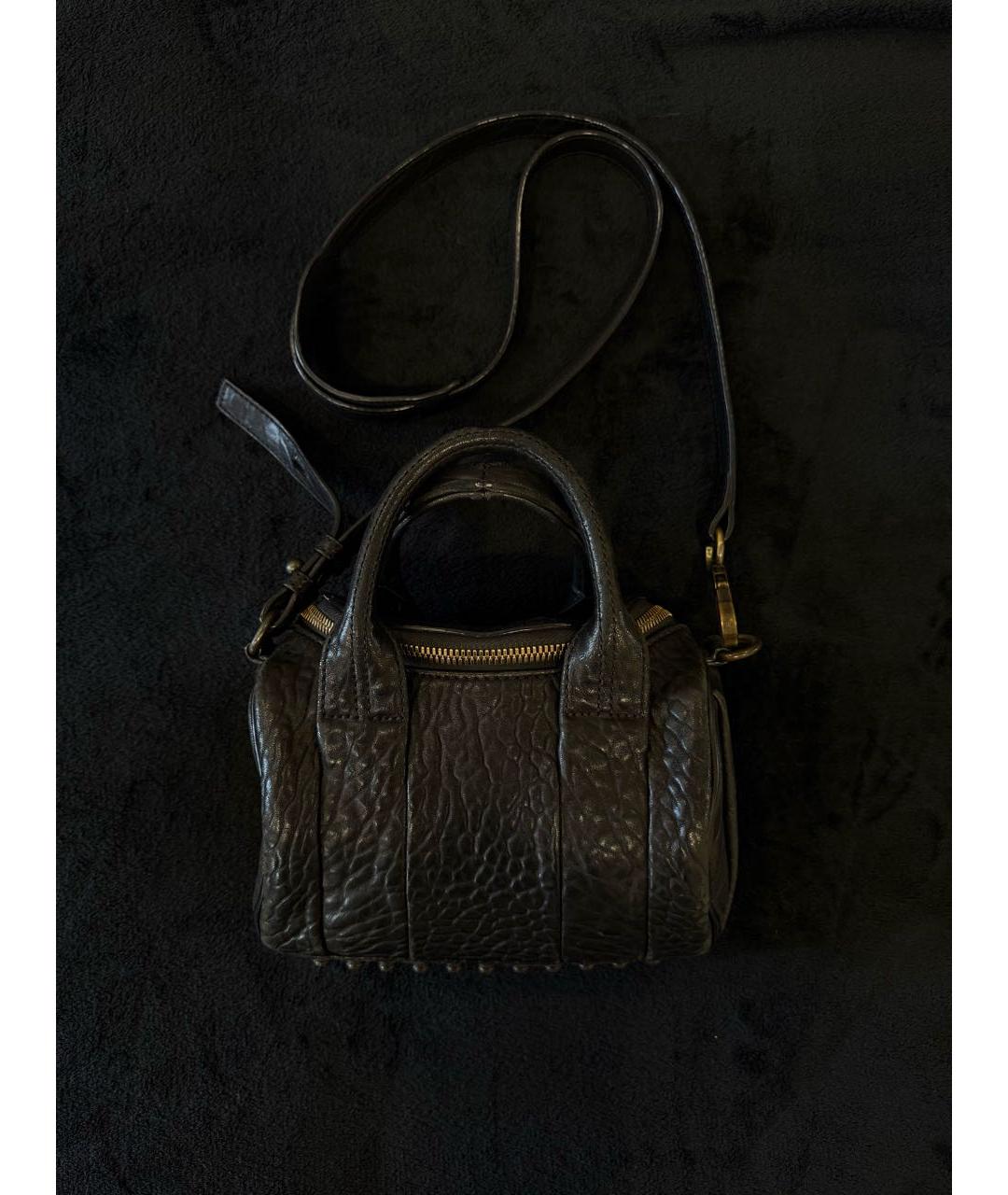 ALEXANDER WANG Черная кожаная сумка с короткими ручками, фото 9