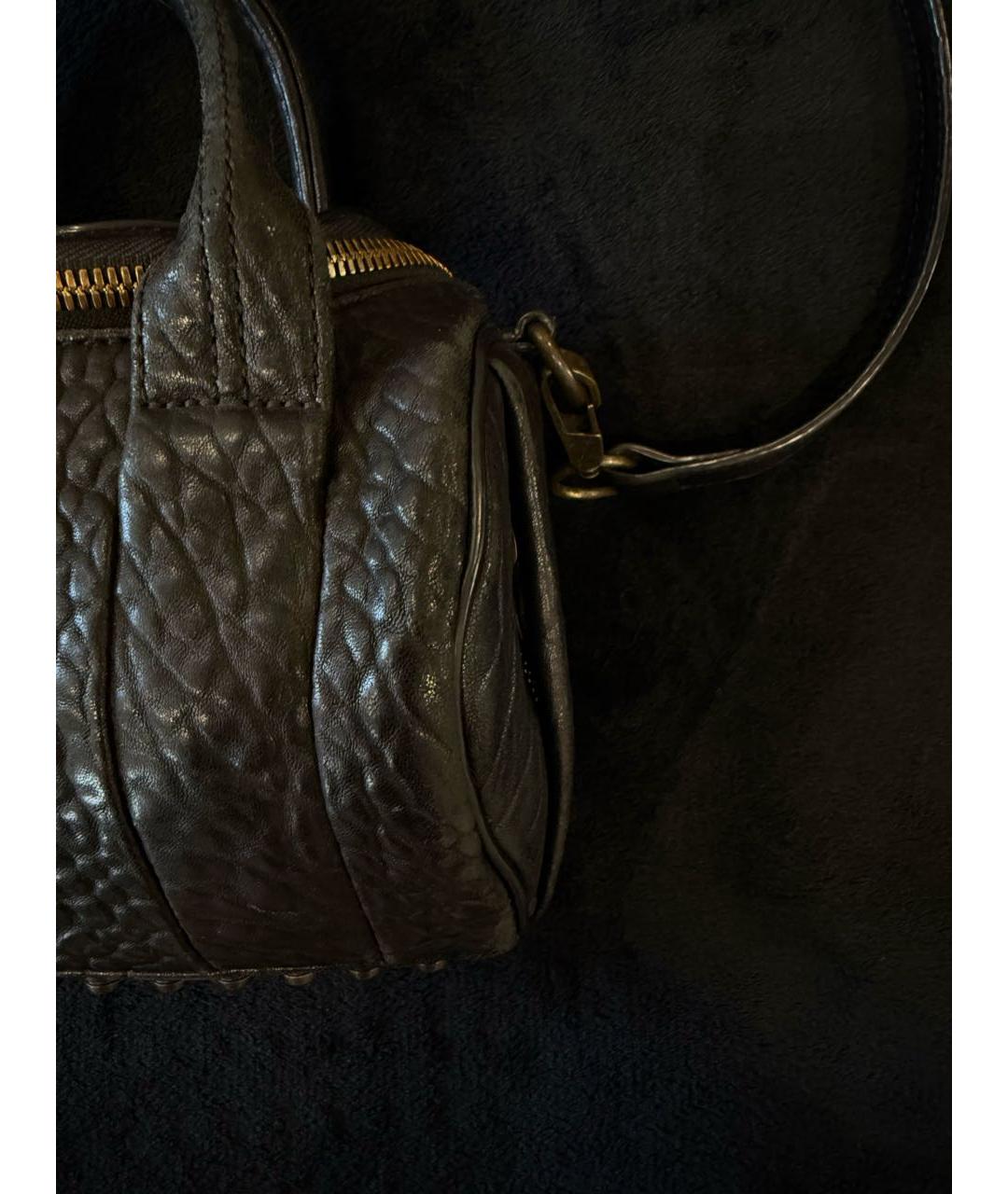 ALEXANDER WANG Черная кожаная сумка с короткими ручками, фото 2