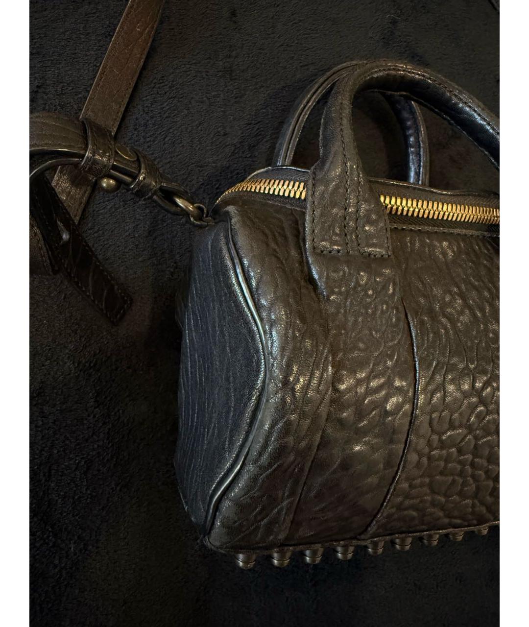 ALEXANDER WANG Черная кожаная сумка с короткими ручками, фото 3