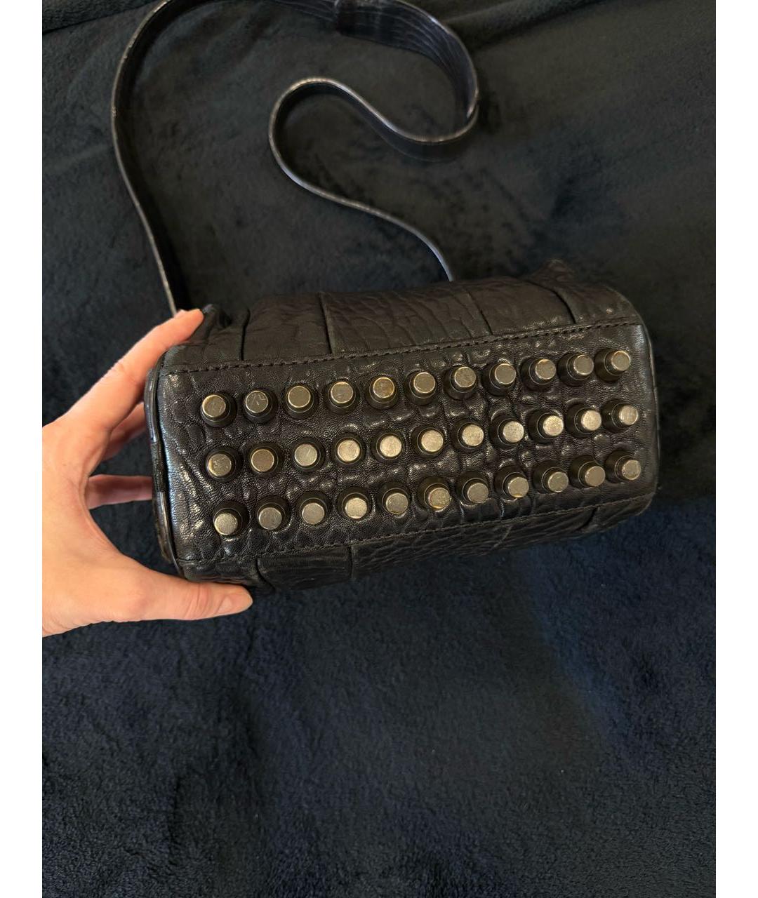 ALEXANDER WANG Черная кожаная сумка с короткими ручками, фото 4