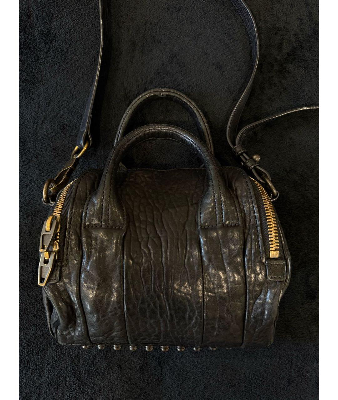 ALEXANDER WANG Черная кожаная сумка с короткими ручками, фото 7