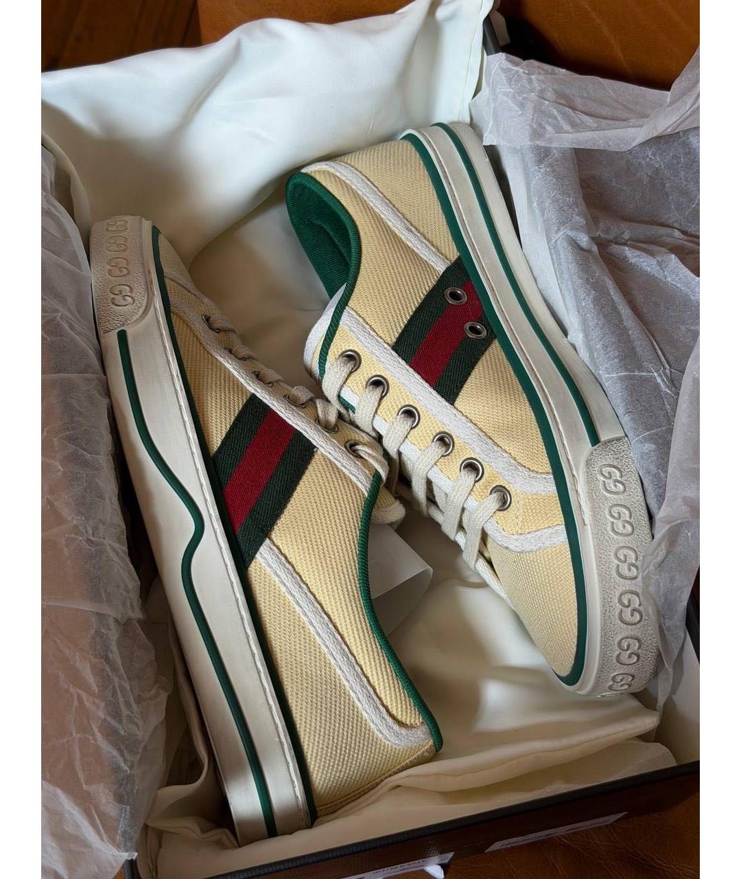 GUCCI Желтые текстильные кеды, фото 5