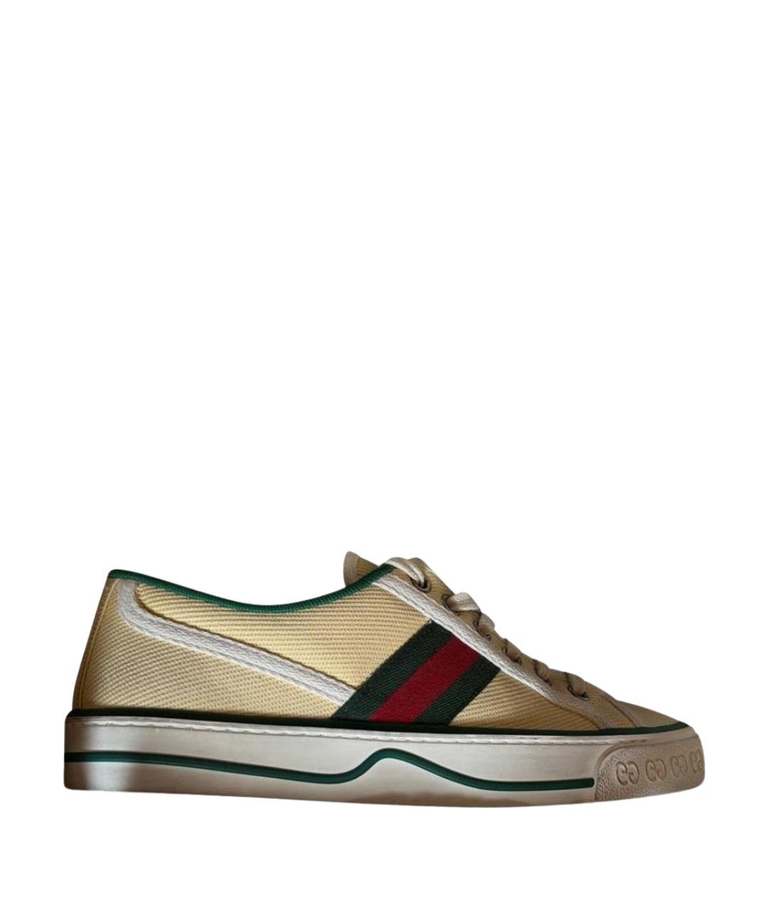 GUCCI Желтые текстильные кеды, фото 1