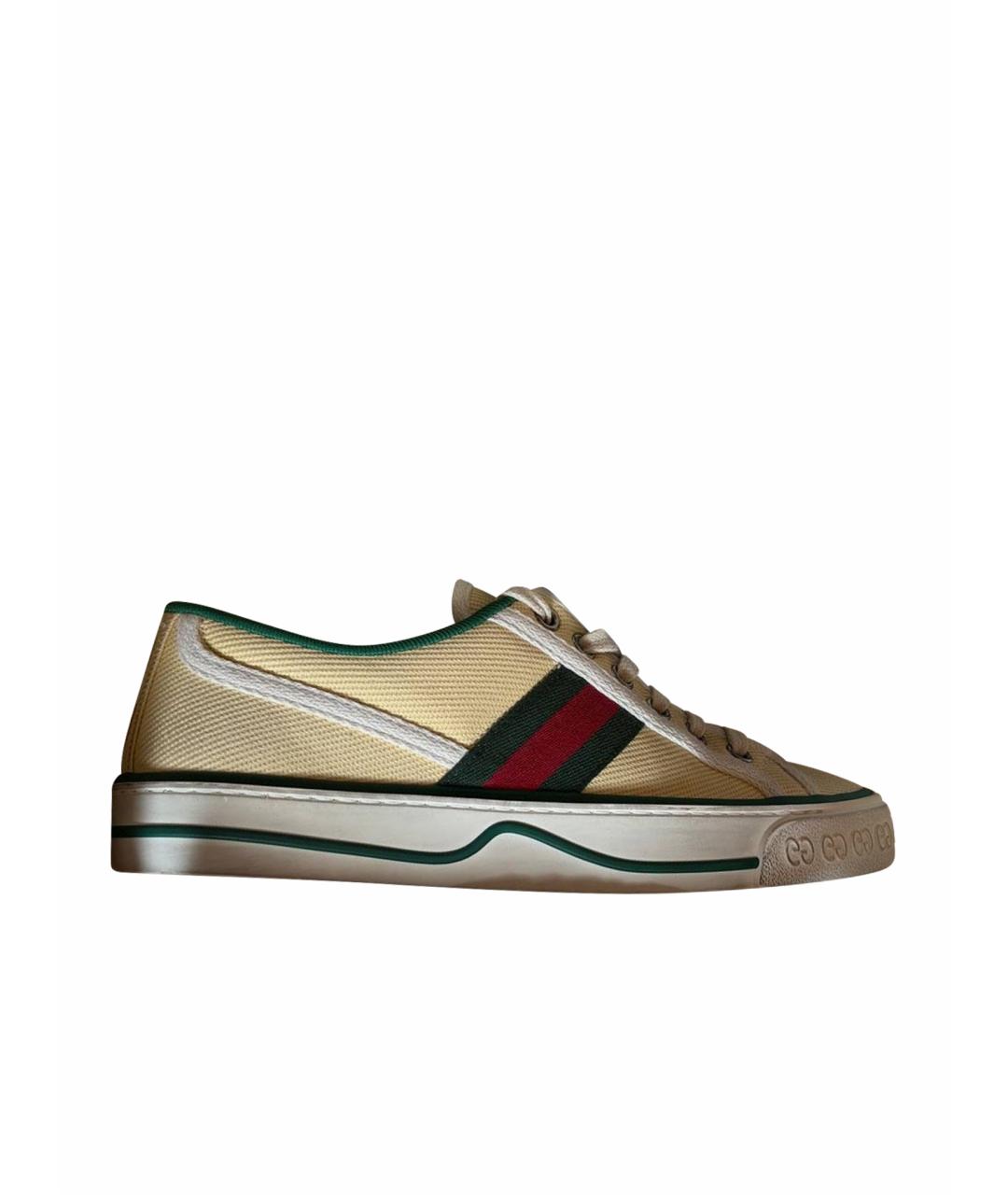 GUCCI Желтые текстильные кеды, фото 6