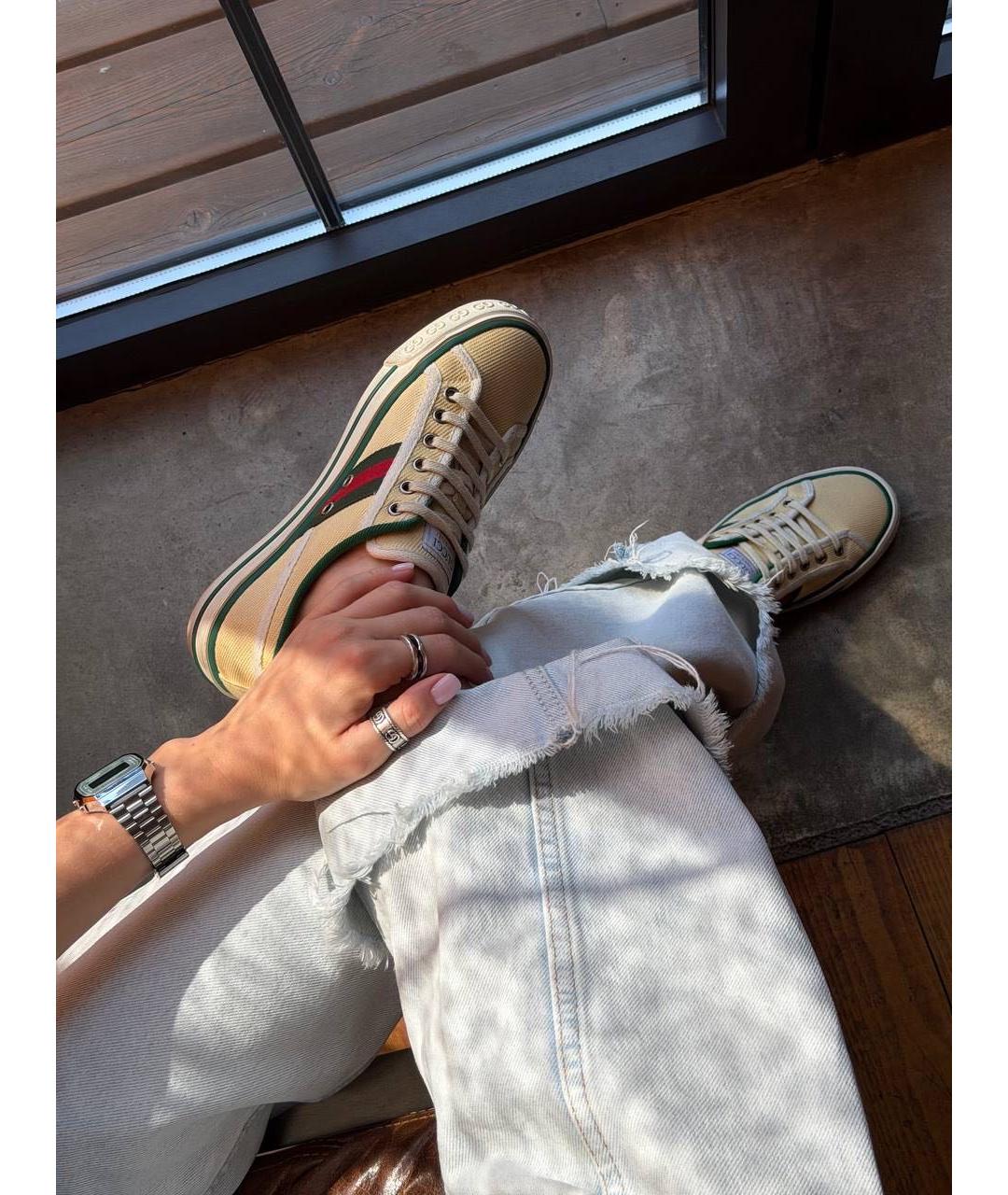 GUCCI Желтые текстильные кеды, фото 4