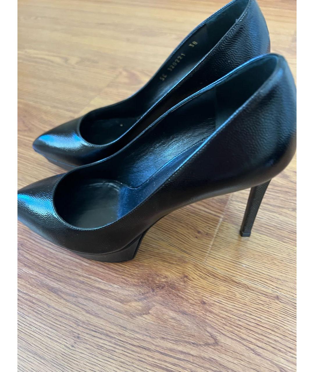 SAINT LAURENT Черные кожаные туфли, фото 3