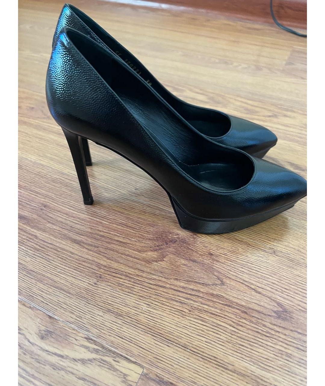 SAINT LAURENT Черные кожаные туфли, фото 5
