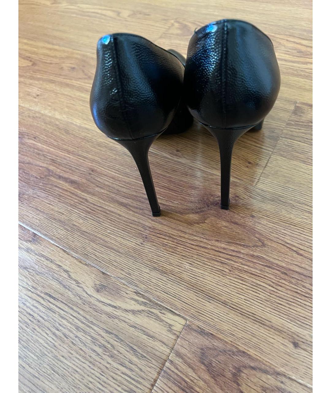 SAINT LAURENT Черные кожаные туфли, фото 2