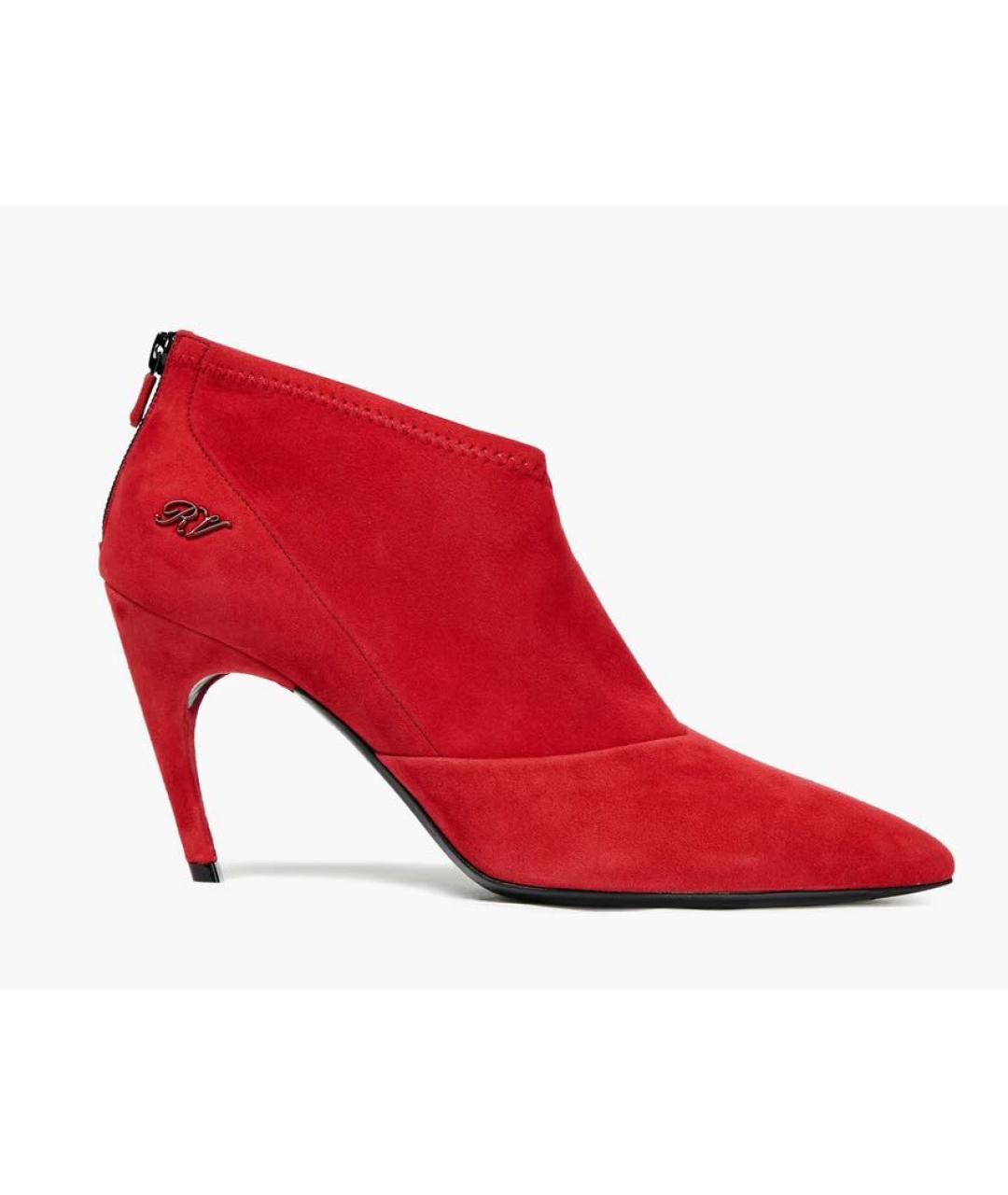 ROGER VIVIER Красные замшевые ботильоны, фото 6