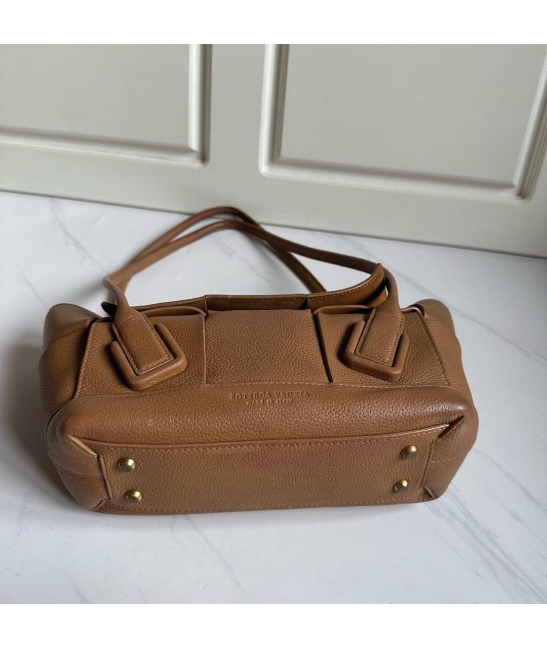 BOTTEGA VENETA Коричневая кожаная сумка через плечо, фото 4