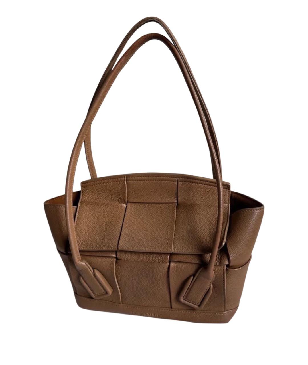 BOTTEGA VENETA Коричневая кожаная сумка через плечо, фото 1