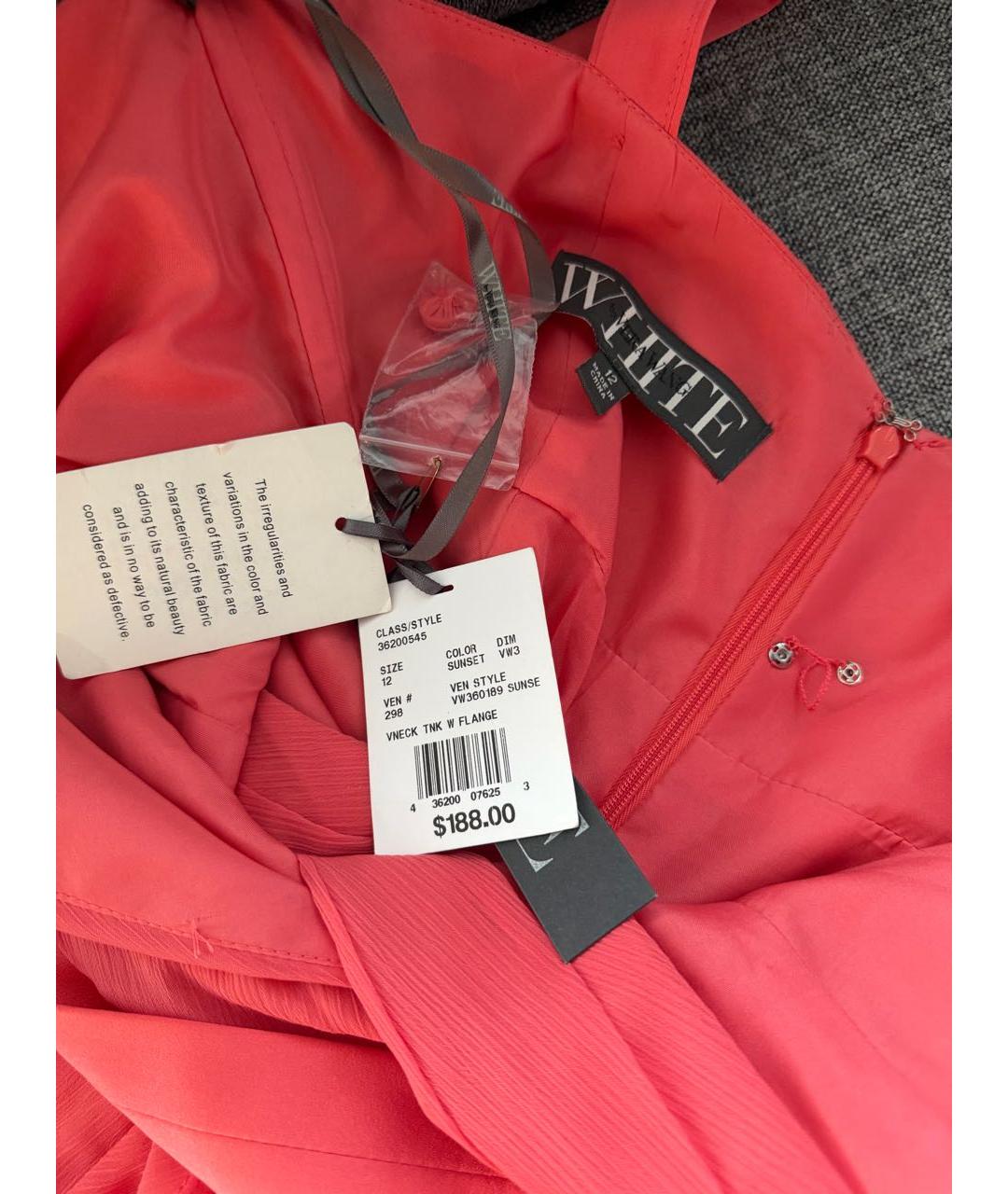 VERA WANG Коралловое полиэстеровое вечернее платье, фото 3