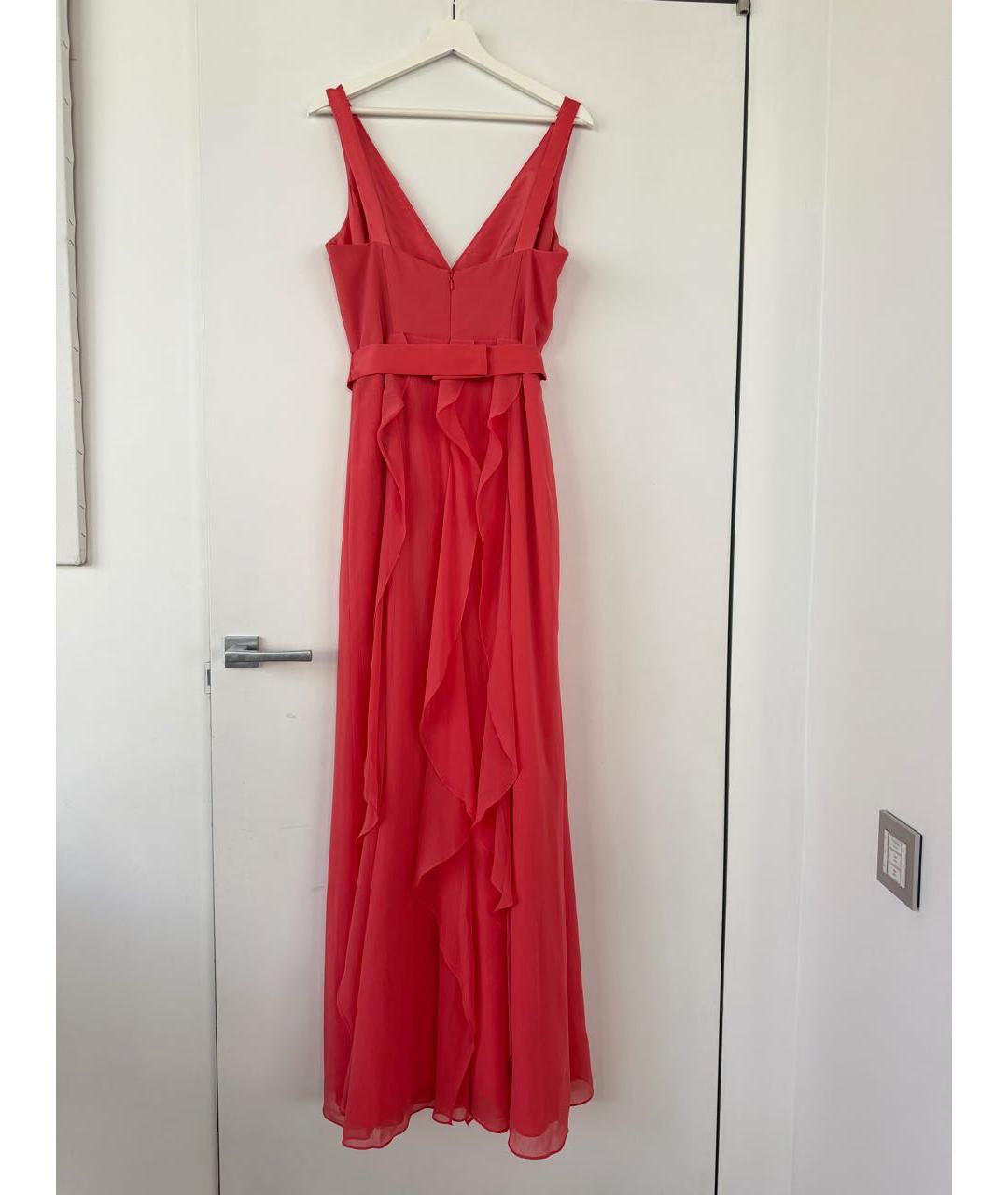 VERA WANG Коралловое полиэстеровое вечернее платье, фото 2