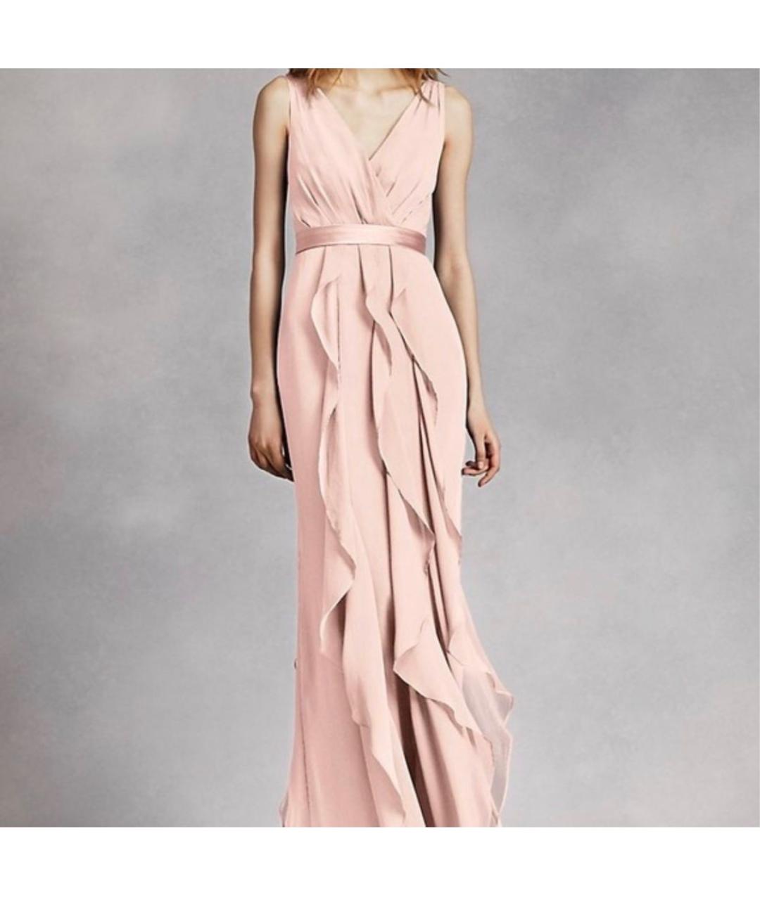 VERA WANG Коралловое полиэстеровое вечернее платье, фото 5