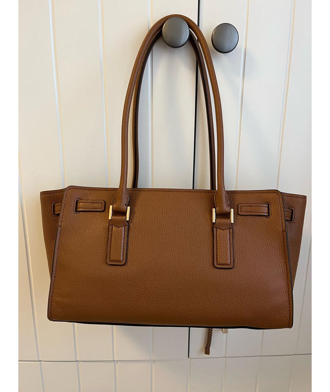 MICHAEL KORS Коричневая кожаная сумка тоут, фото 3