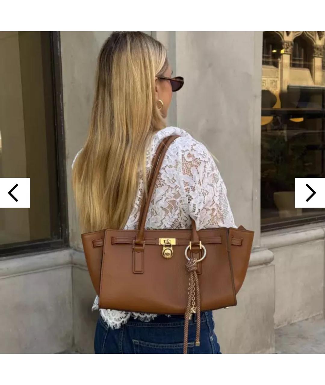 MICHAEL KORS Коричневая кожаная сумка тоут, фото 5