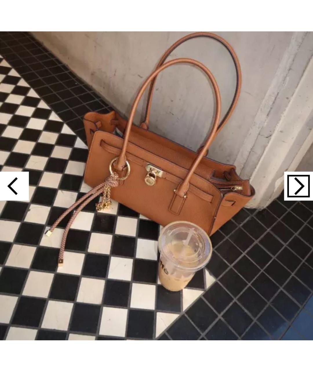 MICHAEL KORS Коричневая кожаная сумка тоут, фото 6