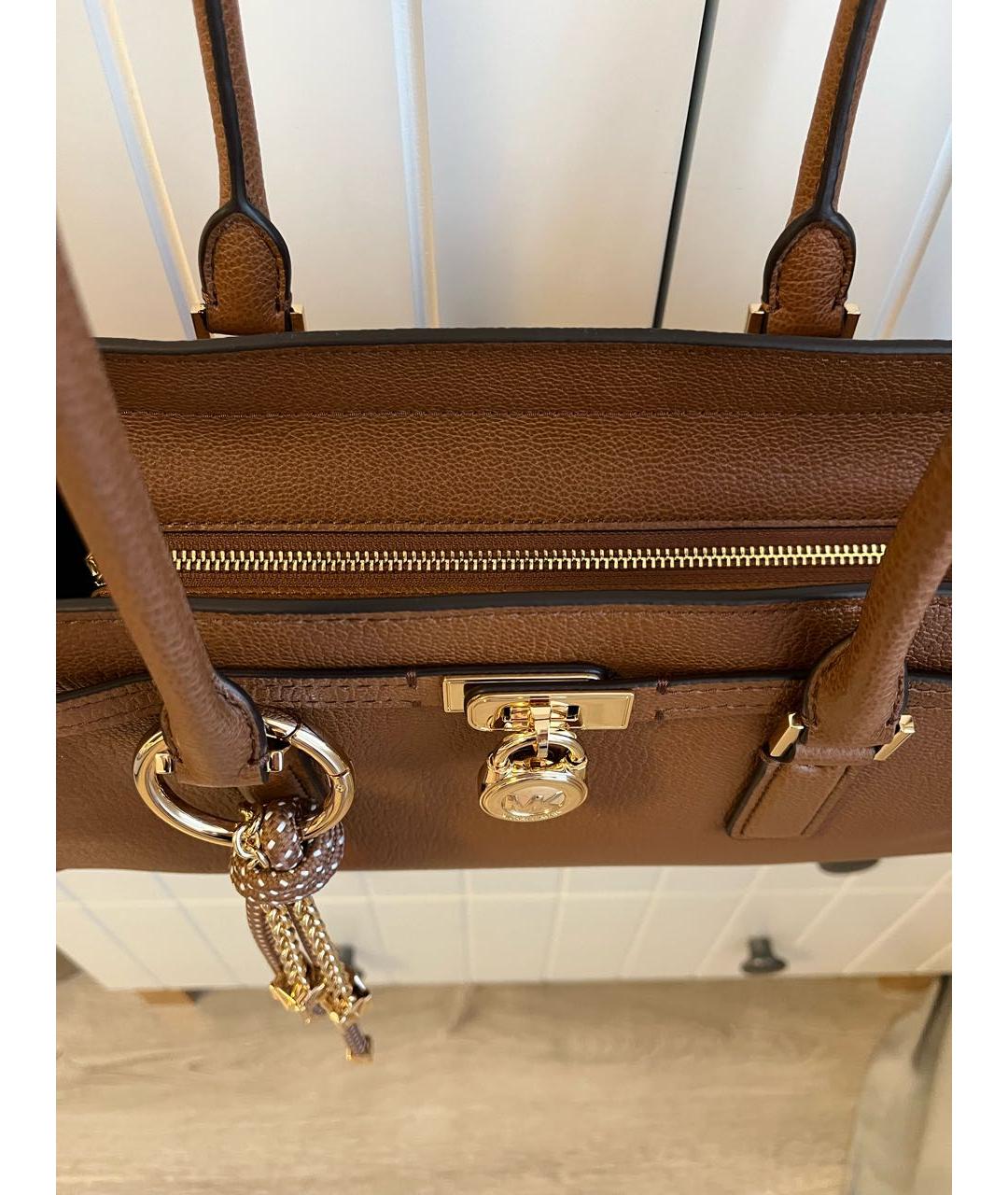 MICHAEL KORS Коричневая кожаная сумка тоут, фото 4