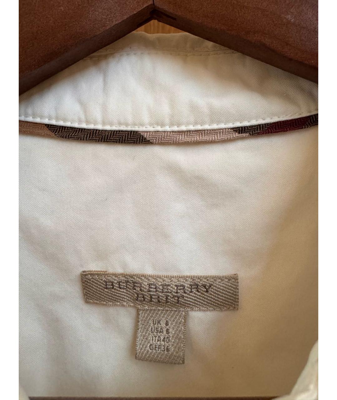 BURBERRY Белое хлопковое повседневное платье, фото 3