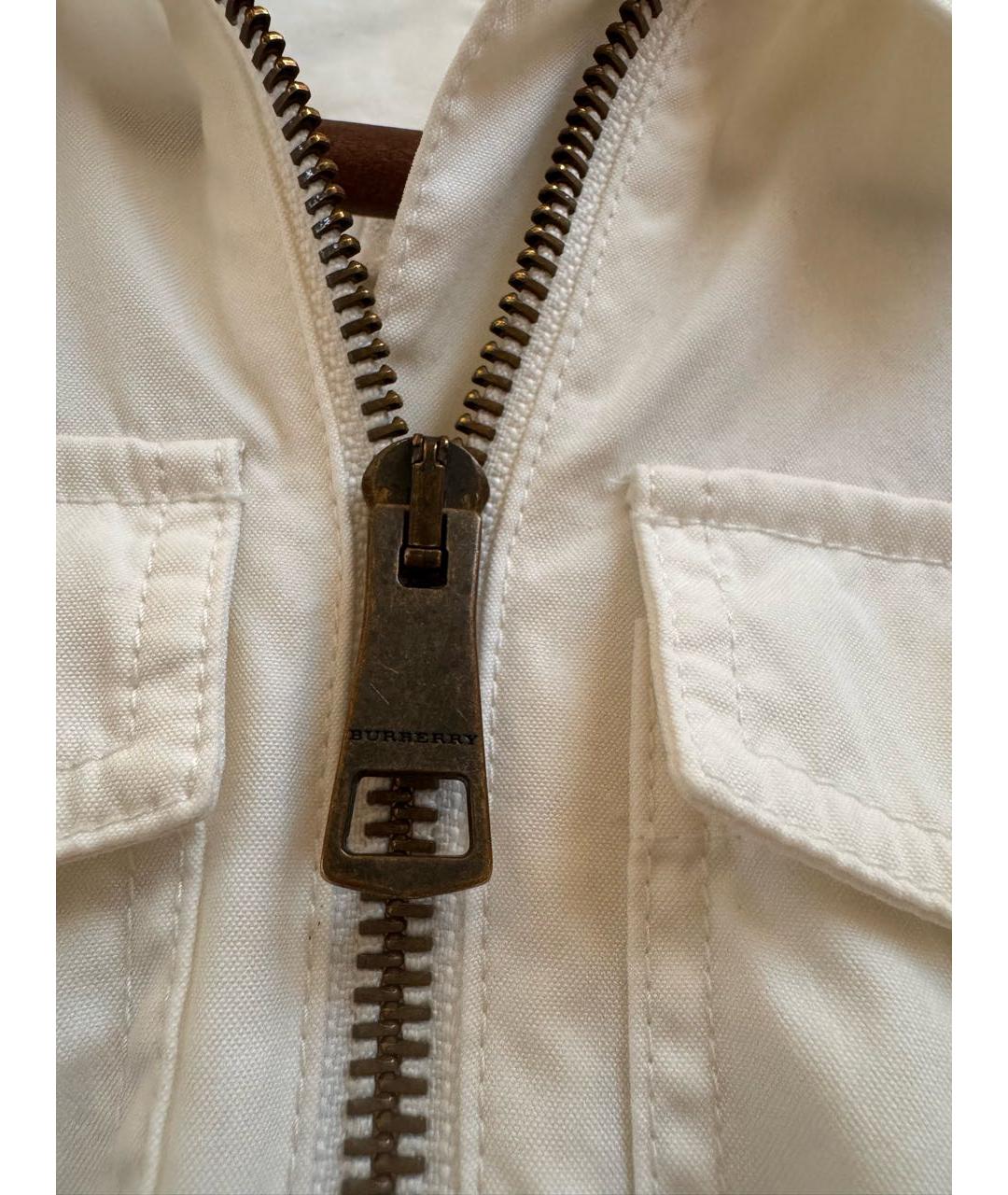 BURBERRY Белое хлопковое повседневное платье, фото 5