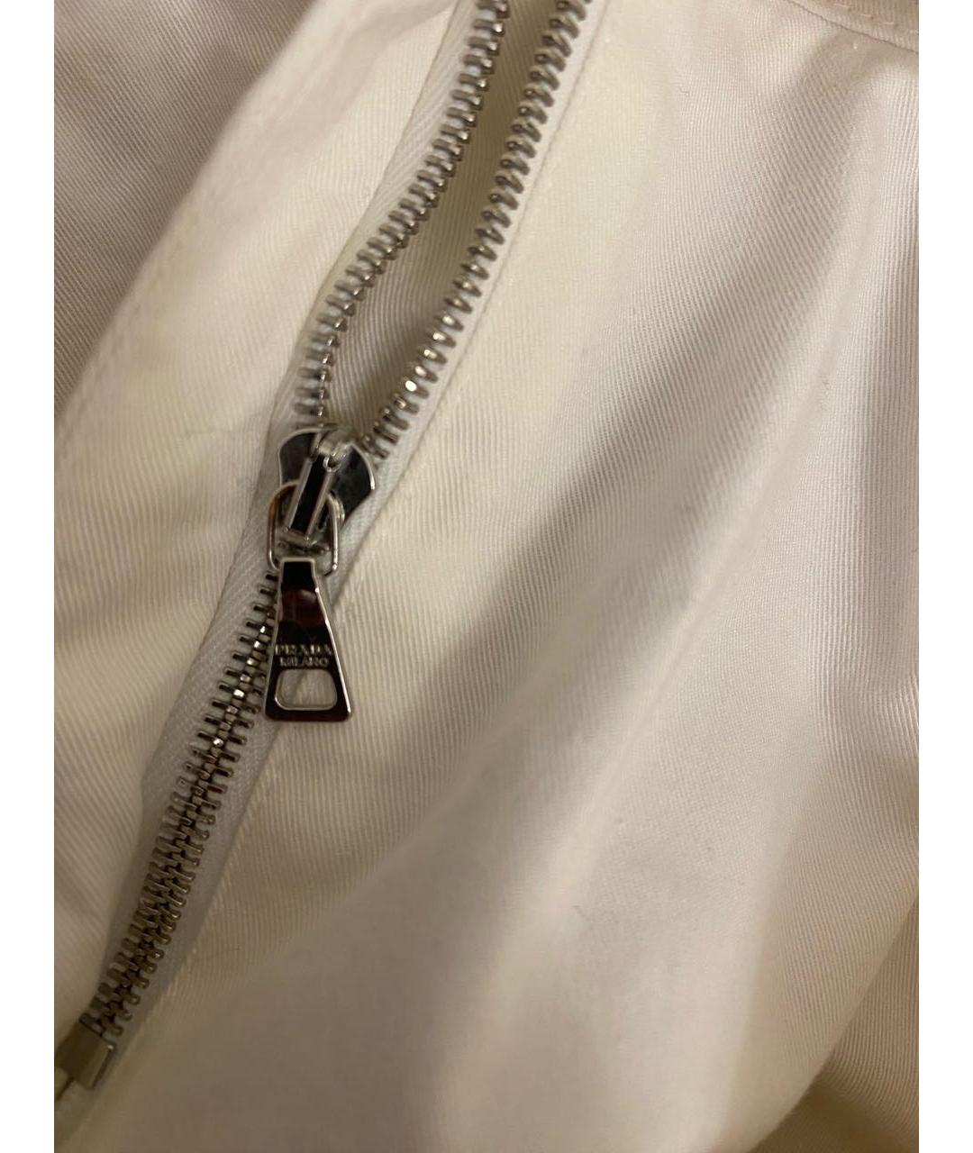 PRADA Белые хлопковые брюки узкие, фото 8