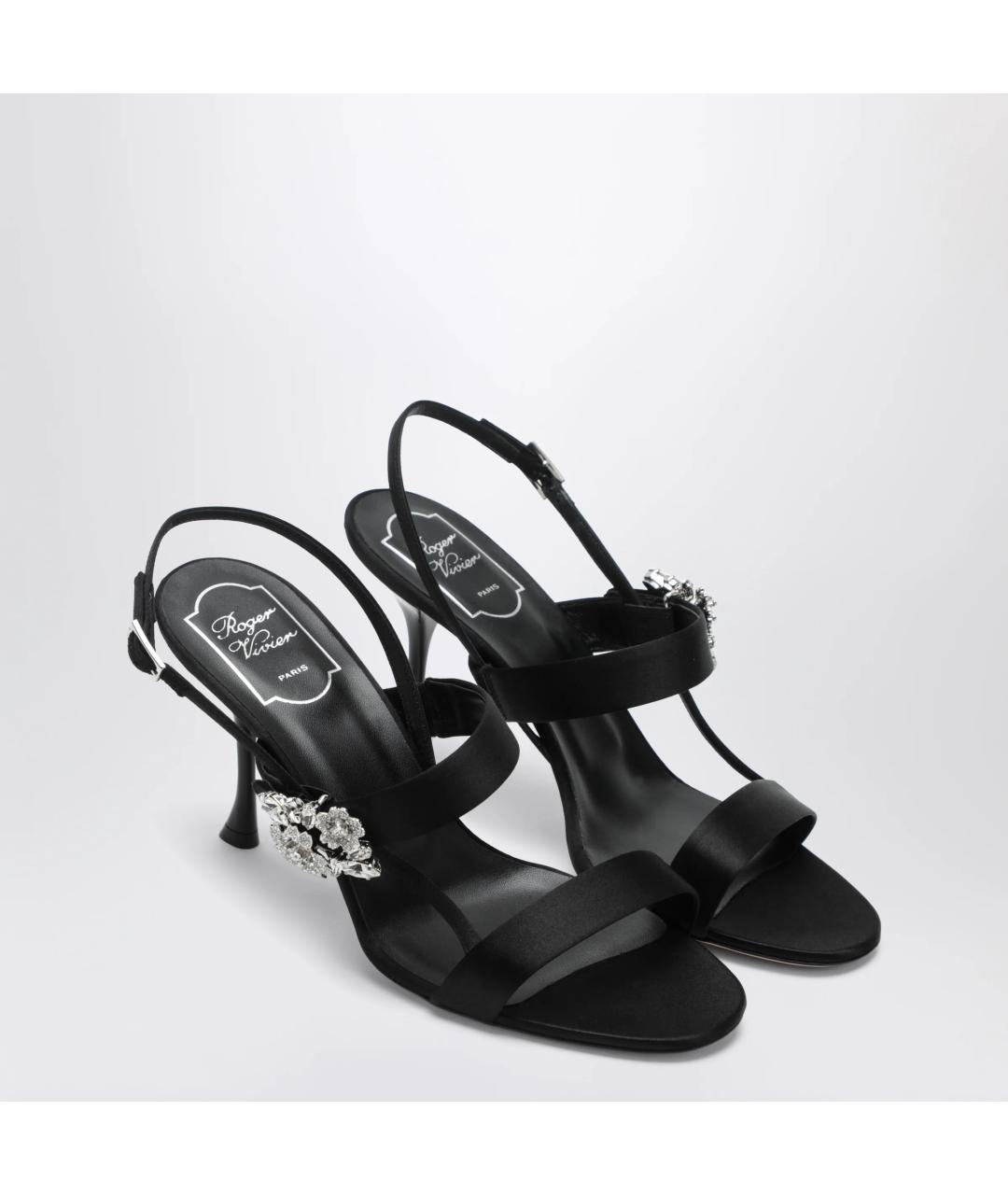 ROGER VIVIER Черные текстильные босоножки, фото 2