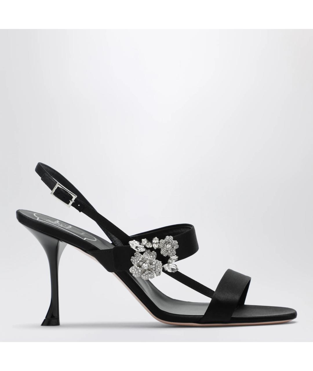 ROGER VIVIER Черные текстильные босоножки, фото 3