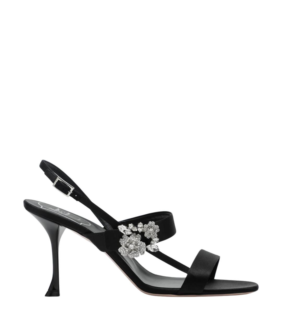 ROGER VIVIER Черные текстильные босоножки, фото 1