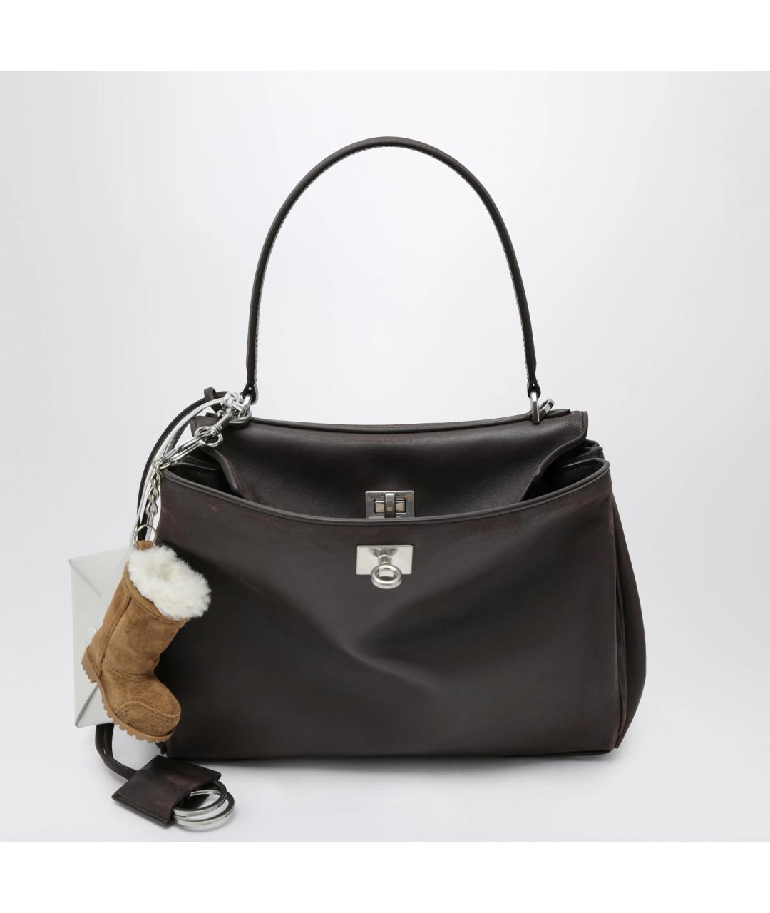 BALENCIAGA Коричневая кожаная сумка тоут, фото 3