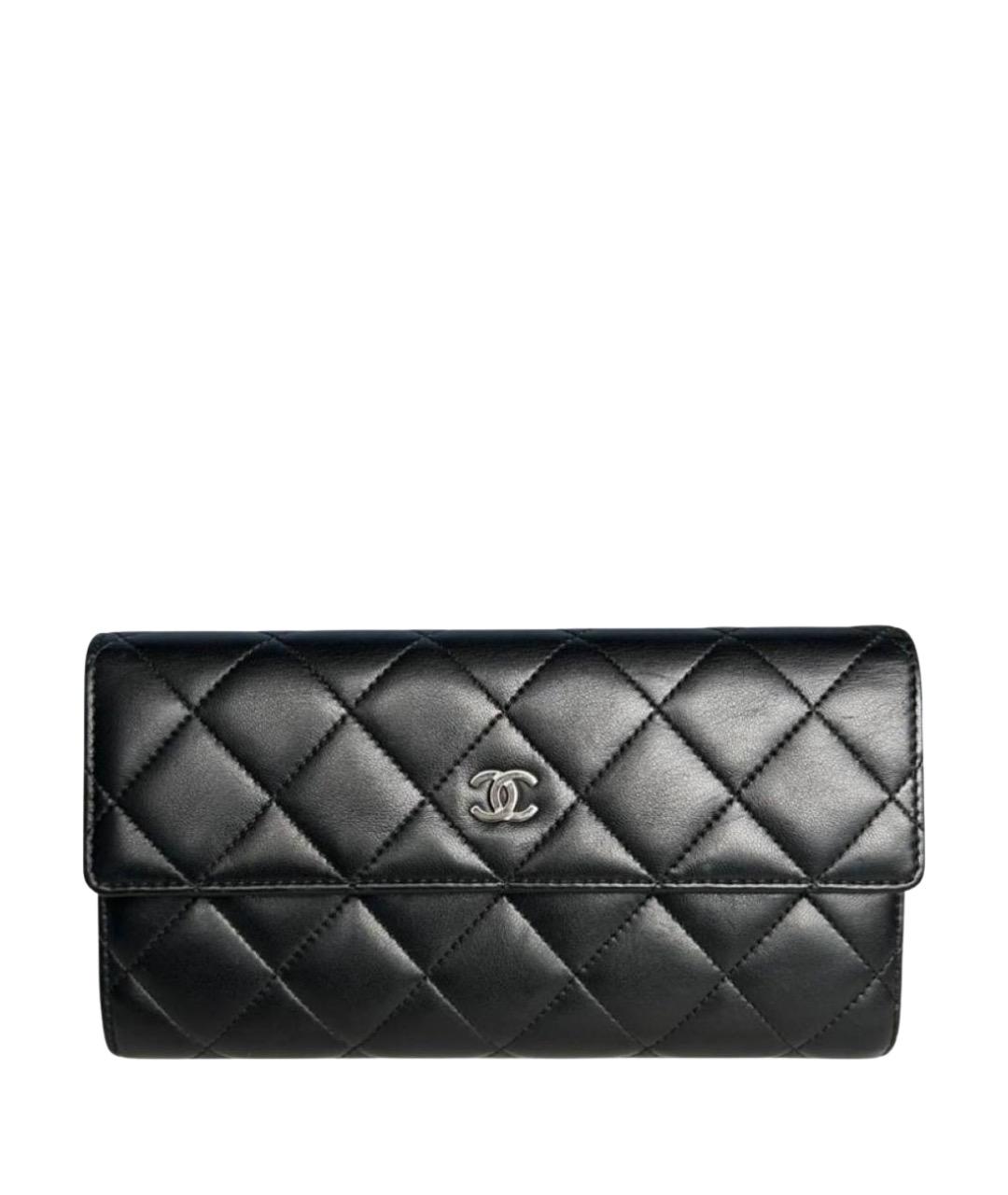 CHANEL Черный кожаный кошелек, фото 1