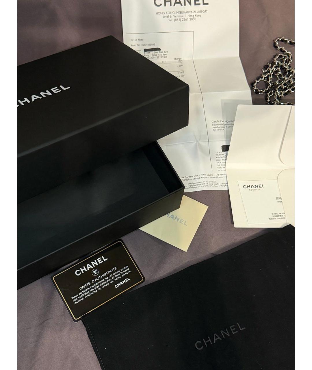 CHANEL Черный кожаный кошелек, фото 8