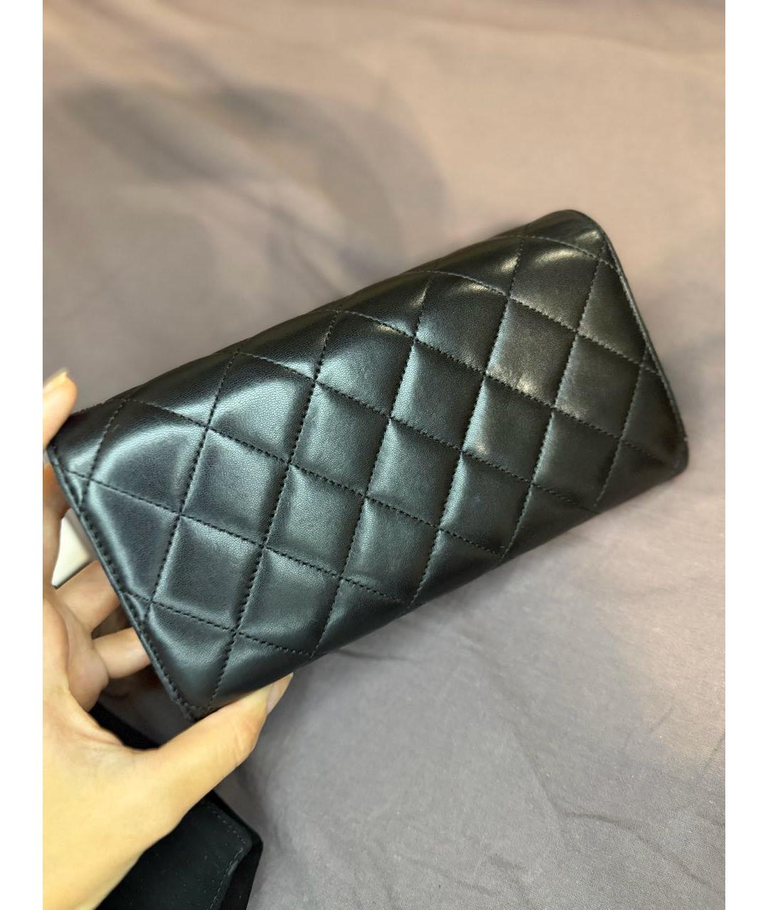 CHANEL Черный кожаный кошелек, фото 4