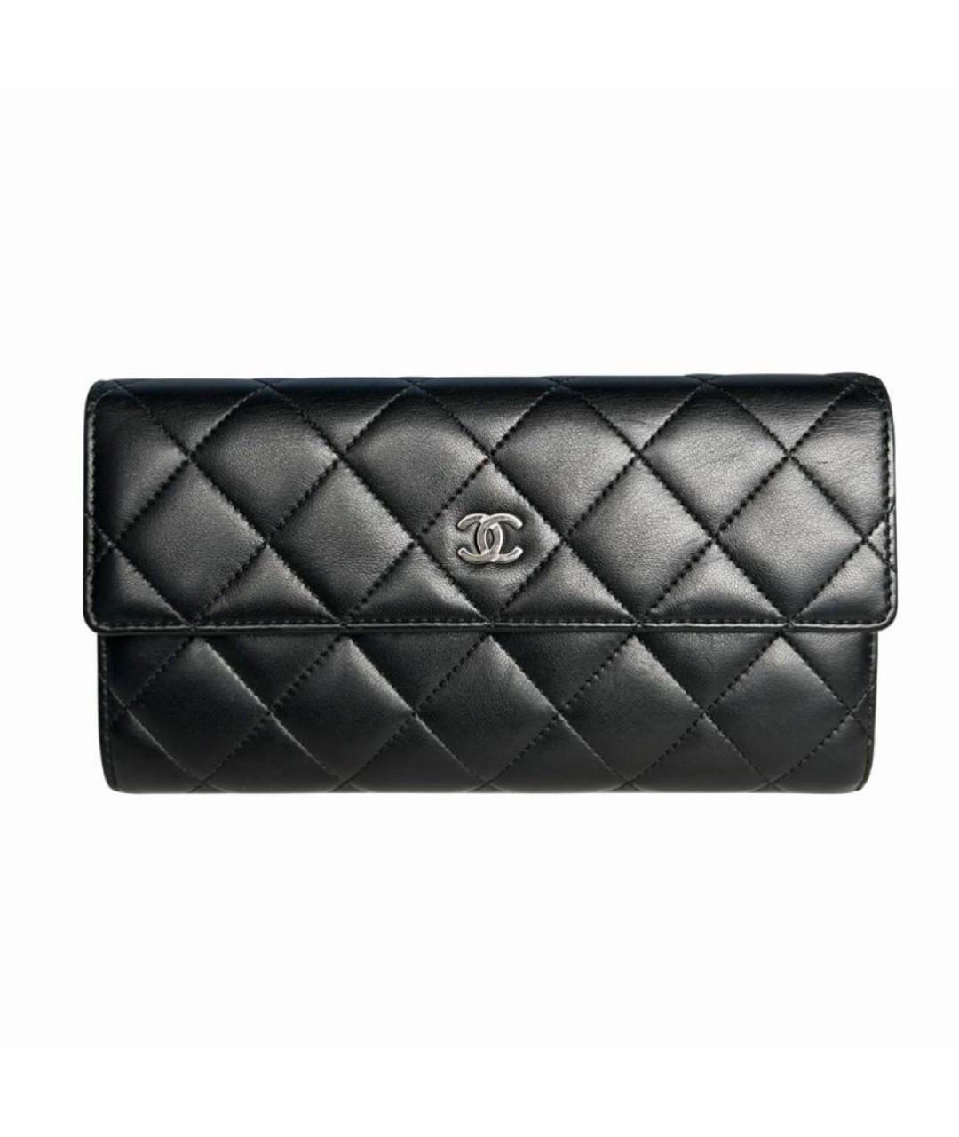 CHANEL Черный кожаный кошелек, фото 9