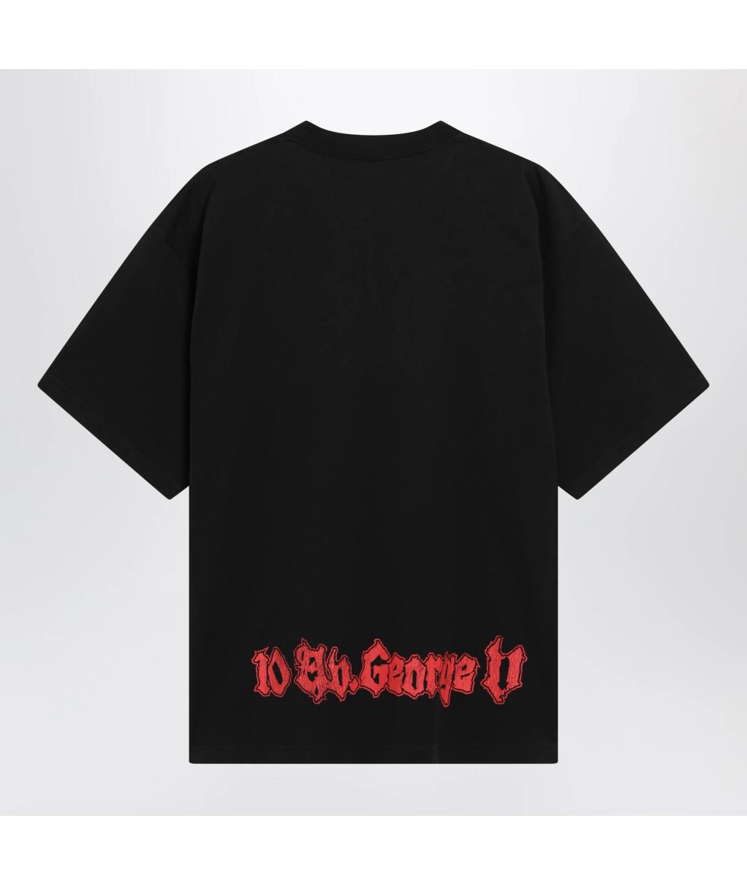 BALENCIAGA Черная хлопковая футболка, фото 2