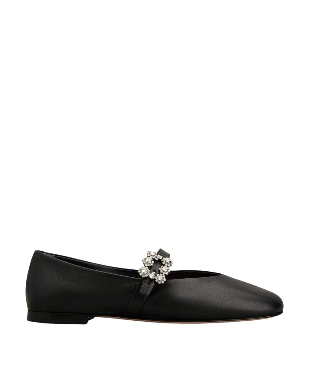 ROGER VIVIER Черные кожаные балетки, фото 1