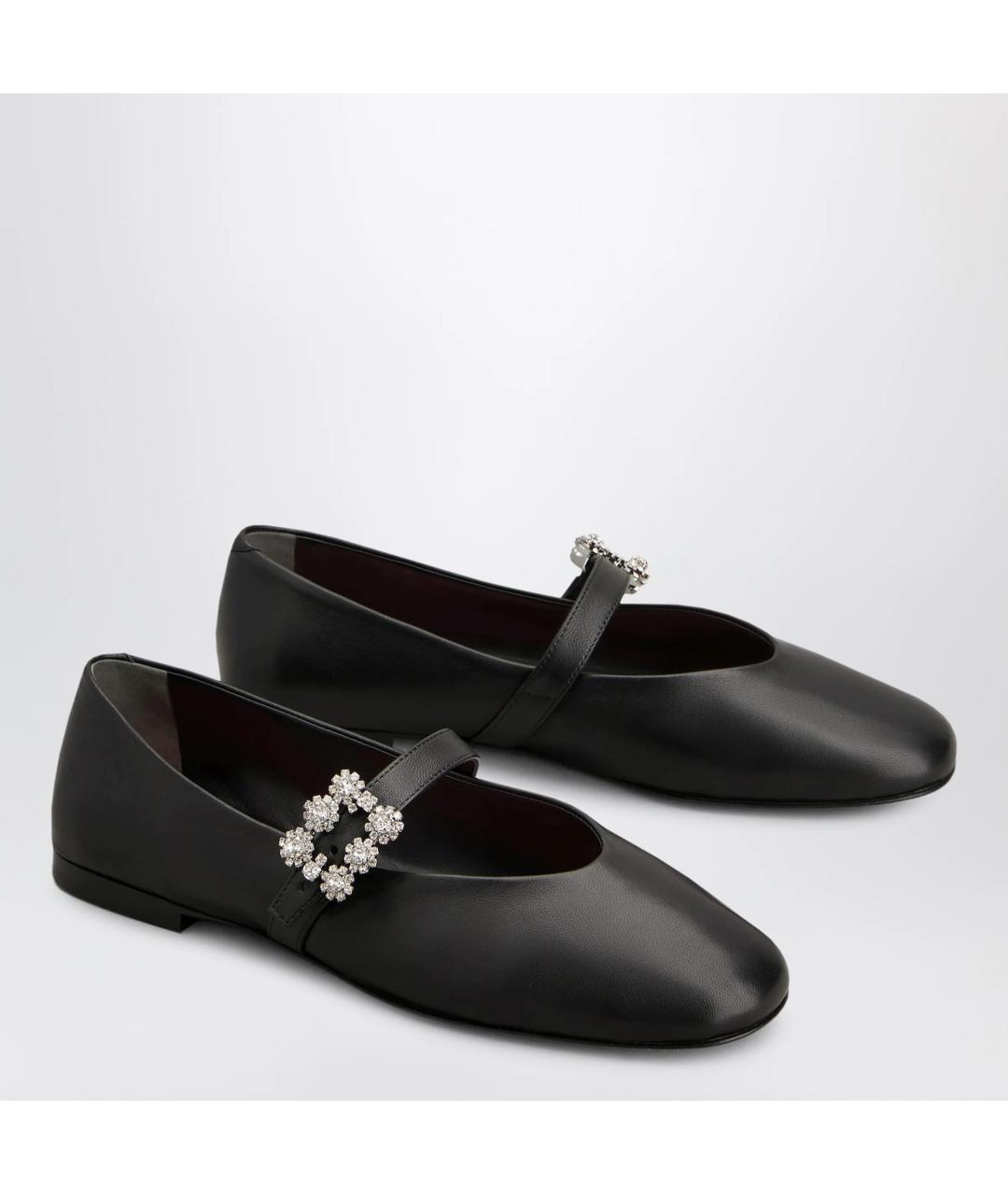 ROGER VIVIER Черные кожаные балетки, фото 2