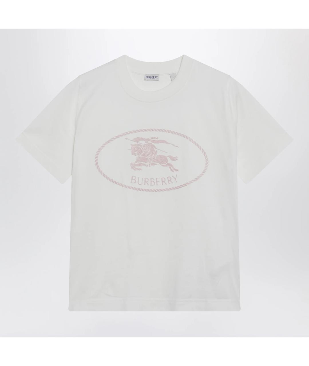 BURBERRY Белая хлопковая футболка, фото 3