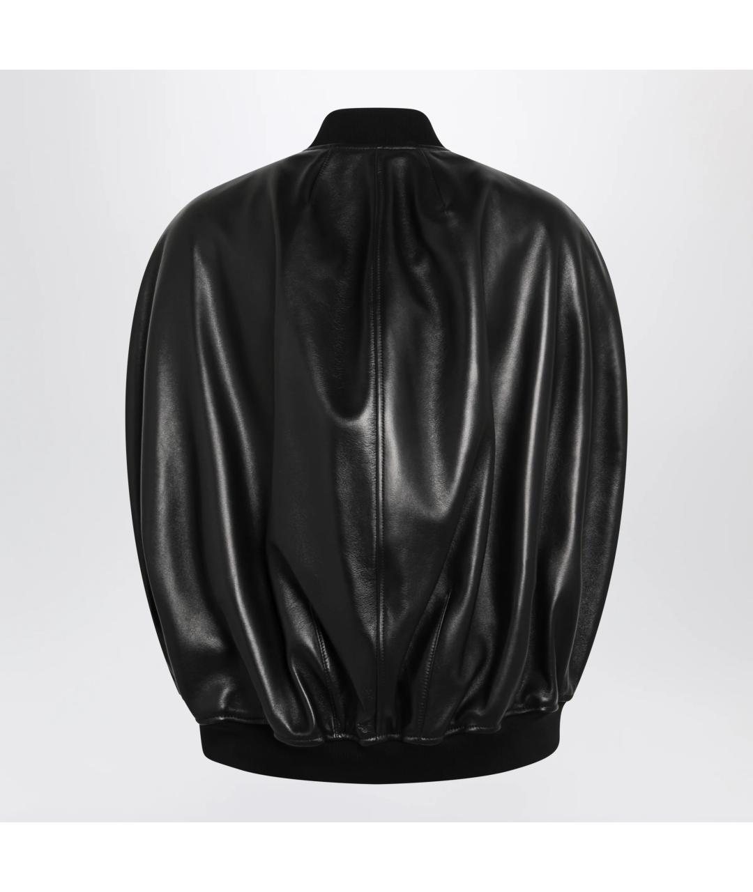 BALENCIAGA Черная кожаная куртка, фото 2
