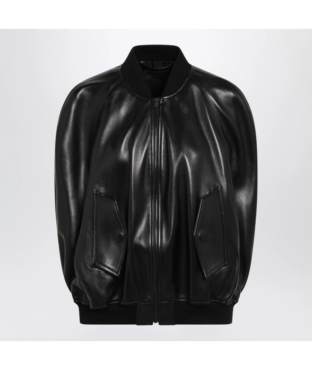 BALENCIAGA Черная кожаная куртка, фото 3