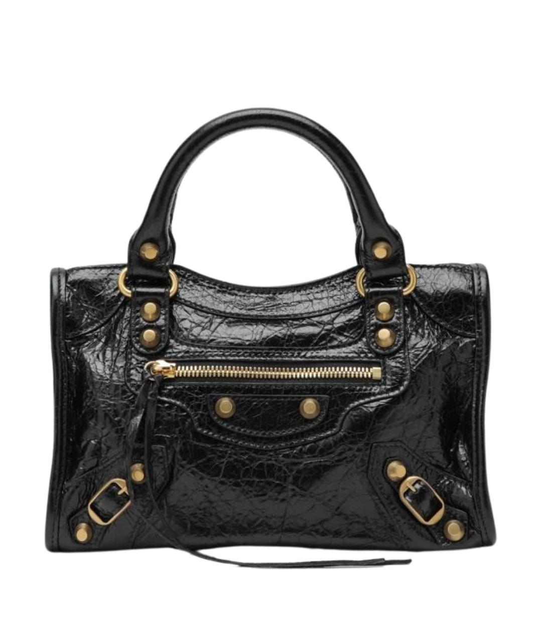 BALENCIAGA Черная кожаная сумка тоут, фото 1