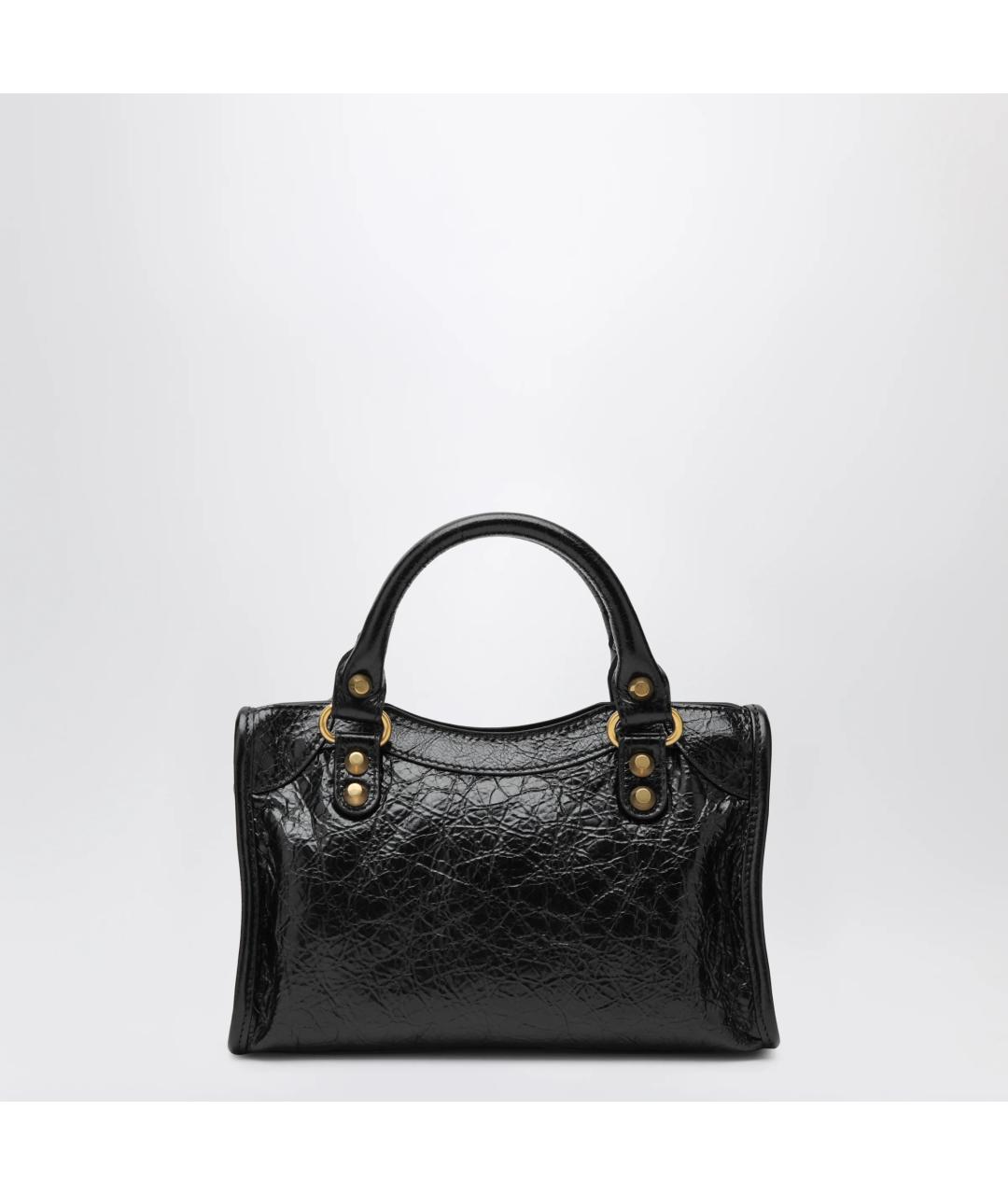 BALENCIAGA Черная кожаная сумка тоут, фото 2