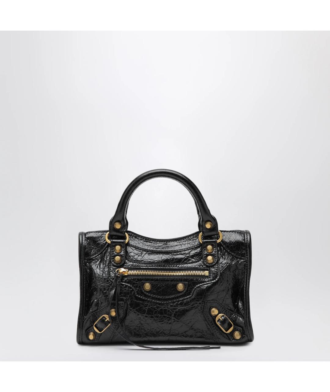 BALENCIAGA Черная кожаная сумка тоут, фото 3
