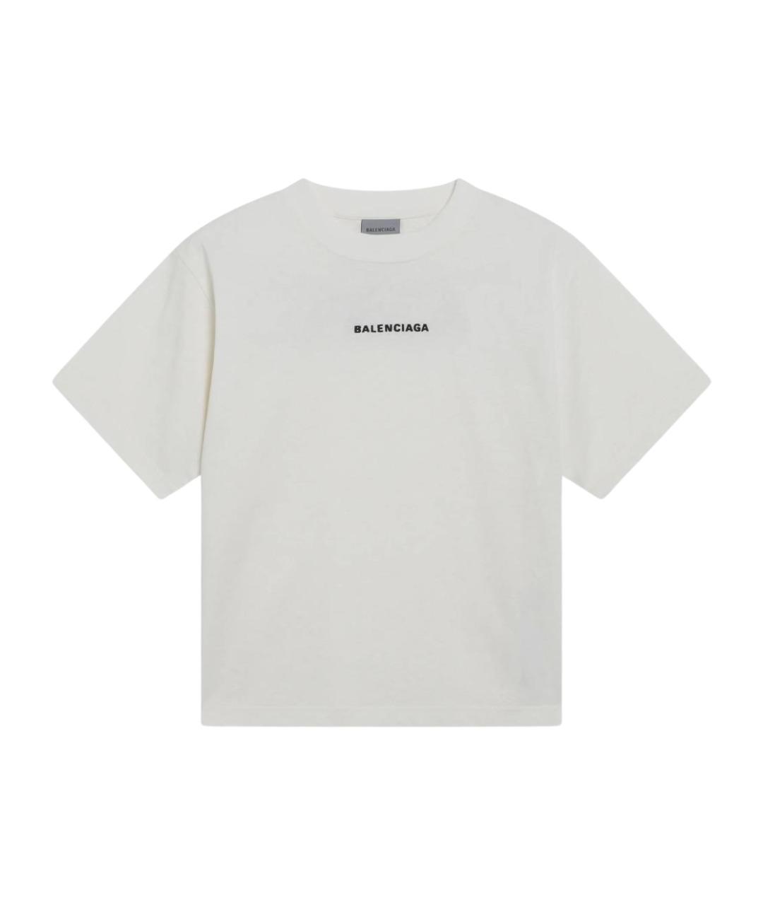 BALENCIAGA Белая хлопковая футболка, фото 1