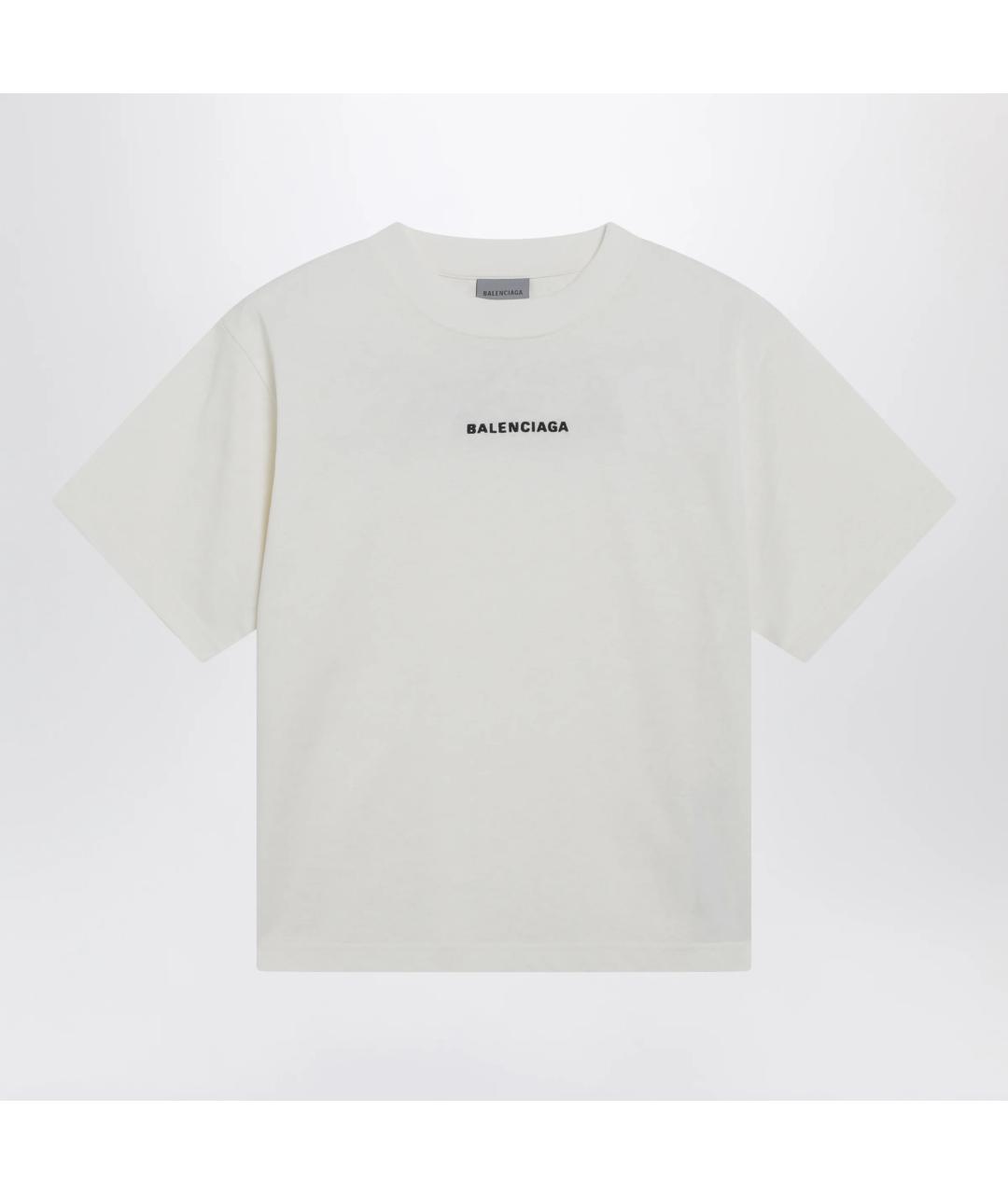 BALENCIAGA Белая хлопковая футболка, фото 3