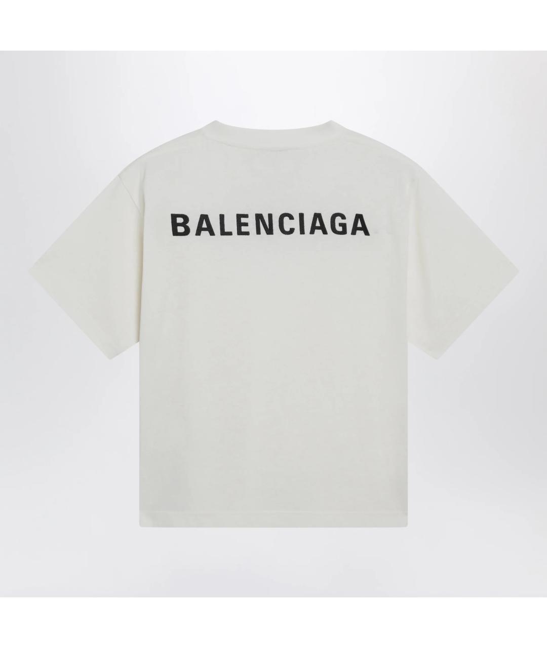 BALENCIAGA Белая хлопковая футболка, фото 2